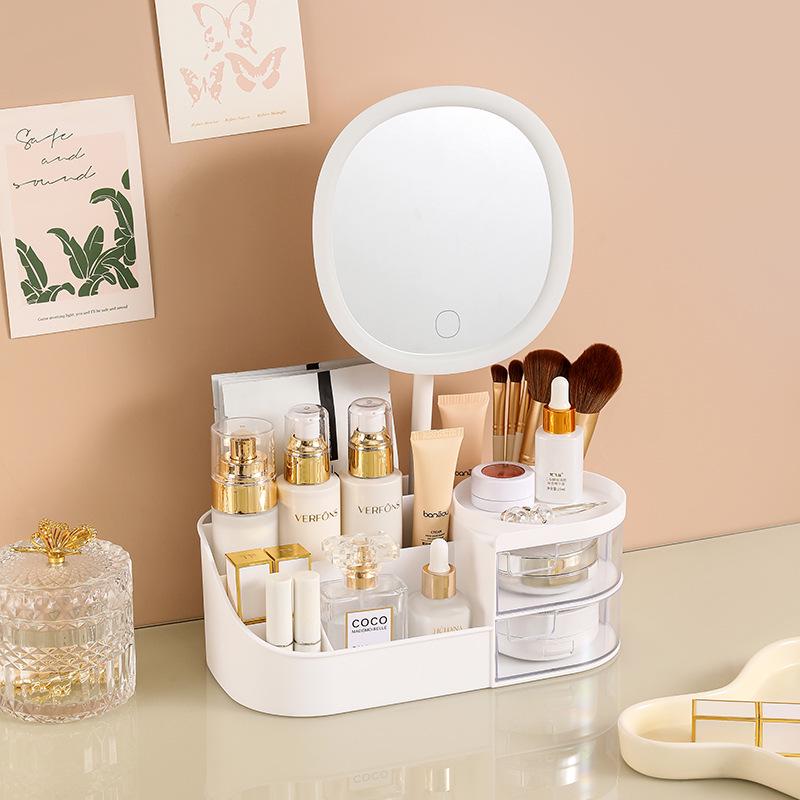Desktop Storage Box for Stationery, Cosmetics, and Dormitory Use