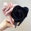Oversize Rose Women Hairband Lady Headwear Velvet Rose Crown Fashion Hair Hoop  Women