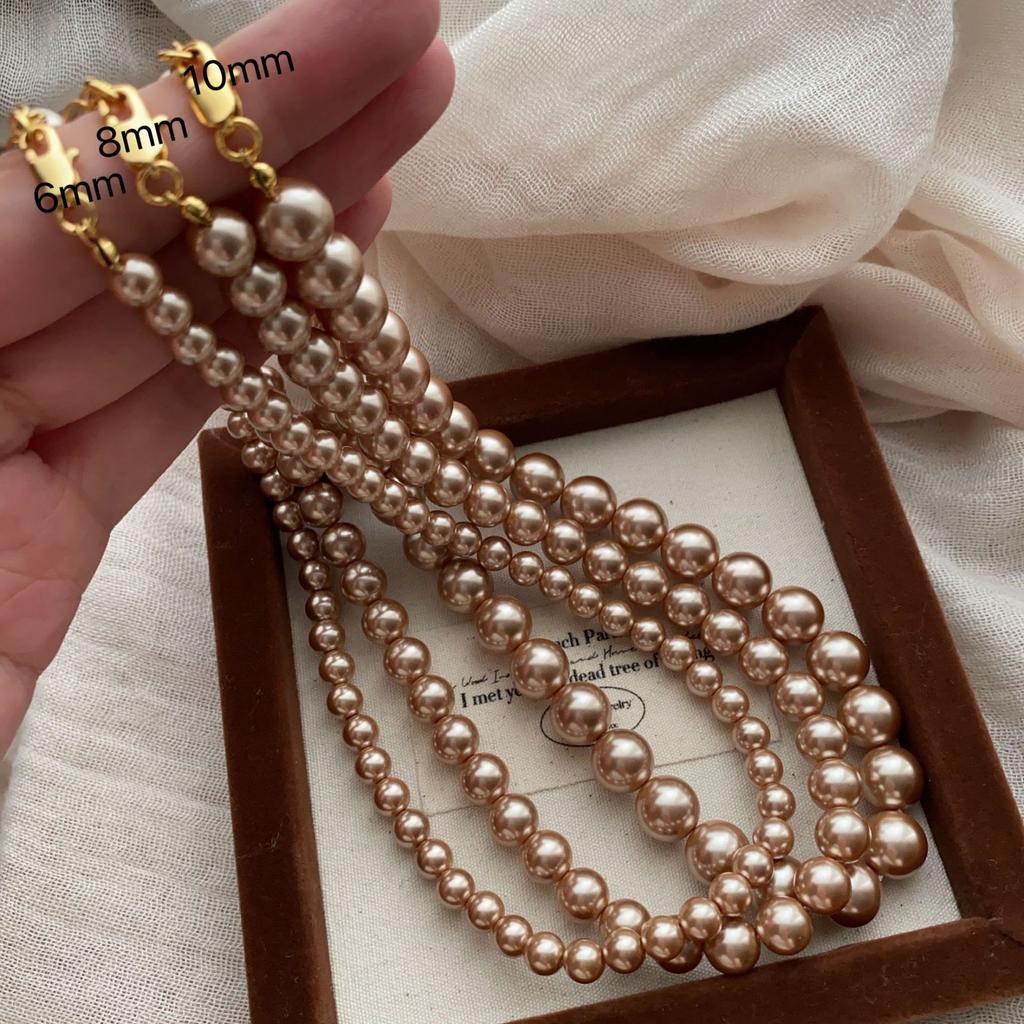 Collana di Perle Champagne Moda Versatile Febbre Catena da Collo Shijia Francese Unico Retrò Mini Estate Lusso Leggero Nicchia