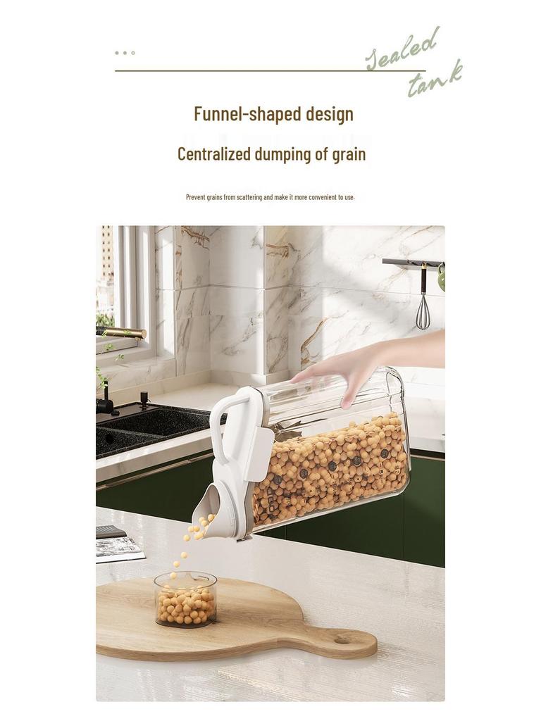 Household Airtight Mixed Grain Storage Container, Plastic Kitchen Canister for Food, Dried Fruits, or Rice
