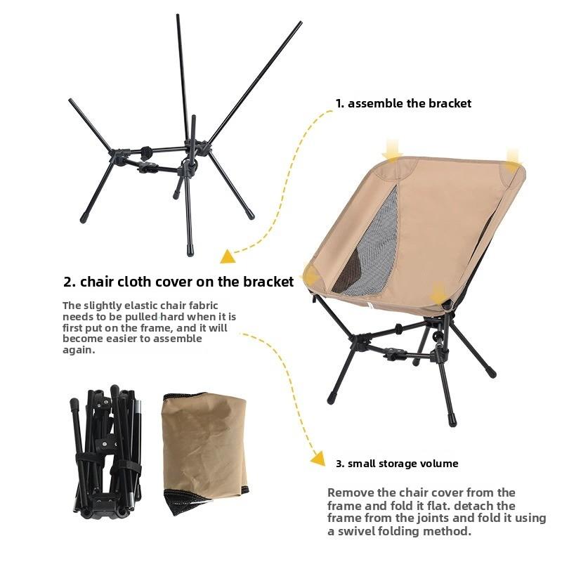 Portable Folding Chair for Camping, Fishing and Outdoor Activities, Lightweight and Durable