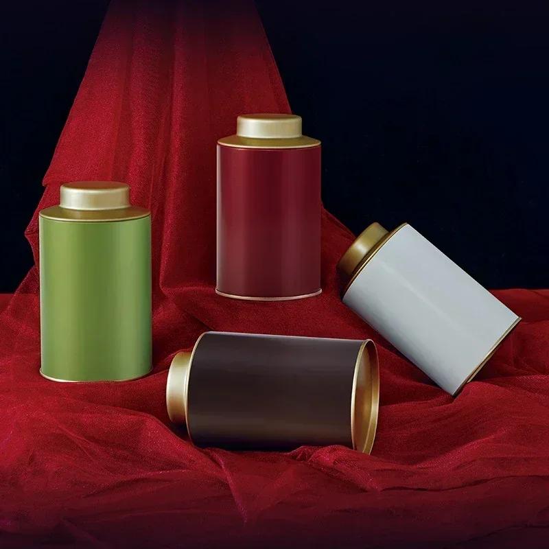 Boîtes à thé en métal à l'ancienne de style chinois vintage avec sangles et couvercles en étain, rangement de bonbons, petits articles de rangement, boîte d'emballage de thé