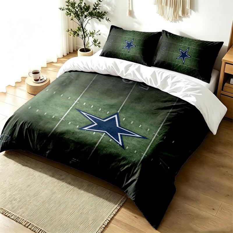 Dallas Cowboys 3pc Duvet Cover Set Simple Modern Bedding Set Wrinkle Resistant Soft Fabric All Season Use a perfect gift