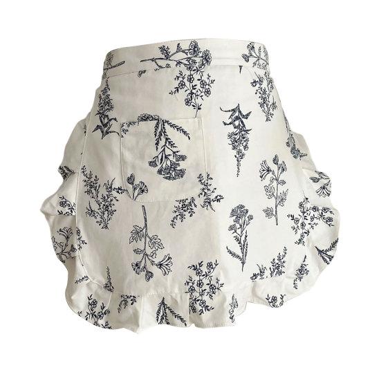 

Half Apron with Plaid Leaf Print Breathable Cotton Waist Apron for Coffee Shop & Nail Salon Adjustable Ties Anti-Wrinkle Workwear for Women A