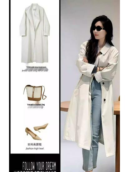 2025 Spring Korean Minimalist Women's Trench Coat: Relaxed, Fashionable, and Casual for Commuting