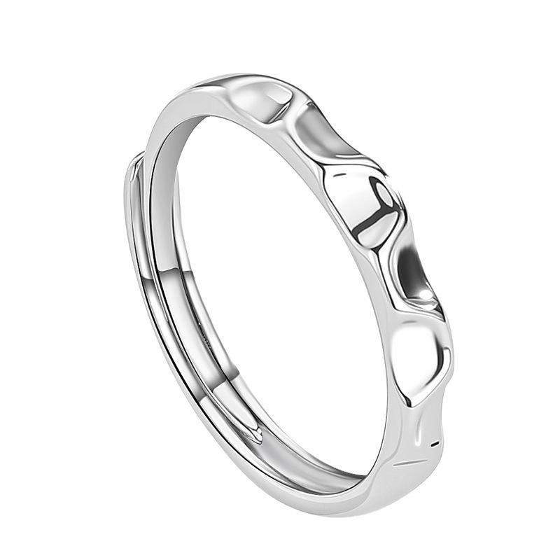 Chuangliyuan Geometric Open Band Couple Rings - Light Luxury Personalized Design Adjustable