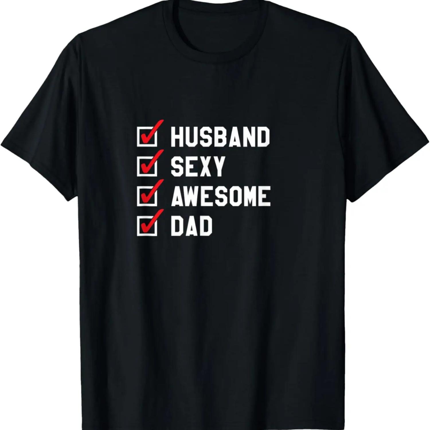 Mens Funny Husband Dad Gift Checklist Graphic T-Shirt S чёрный