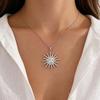 Collier pendentif polyvalent en alliage Soleil, Lune et Étoile