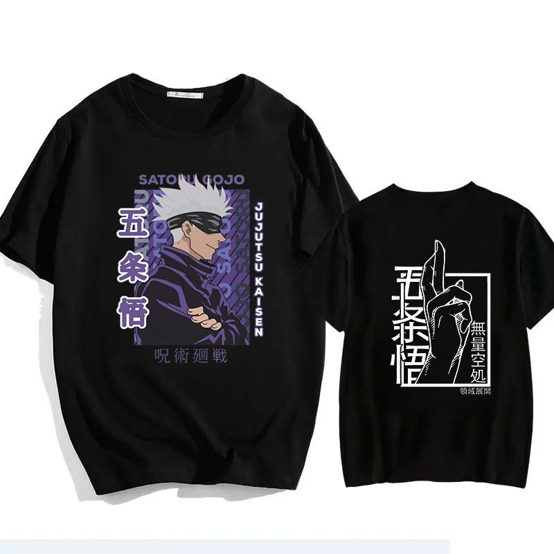 Jujutsu Kaisen Satoru Gojo Unisex Pure Cotton T-shirt 2026 Summer Anime Print Round Neck Casual Parent-child Short Sleeved Top
