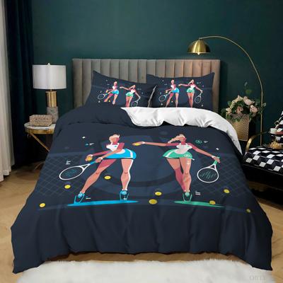 Sports Duvet Cover Set Tennis Sports Game Themed Twin Bedding Set Queen Size For Boys Microfiber Double Tennis Comforter Cover