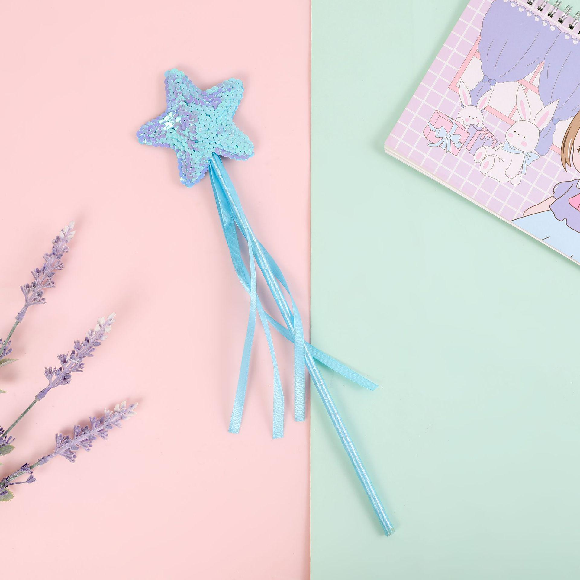 Fairy Star Magic Wand Cat Teaser with Feather for Kids