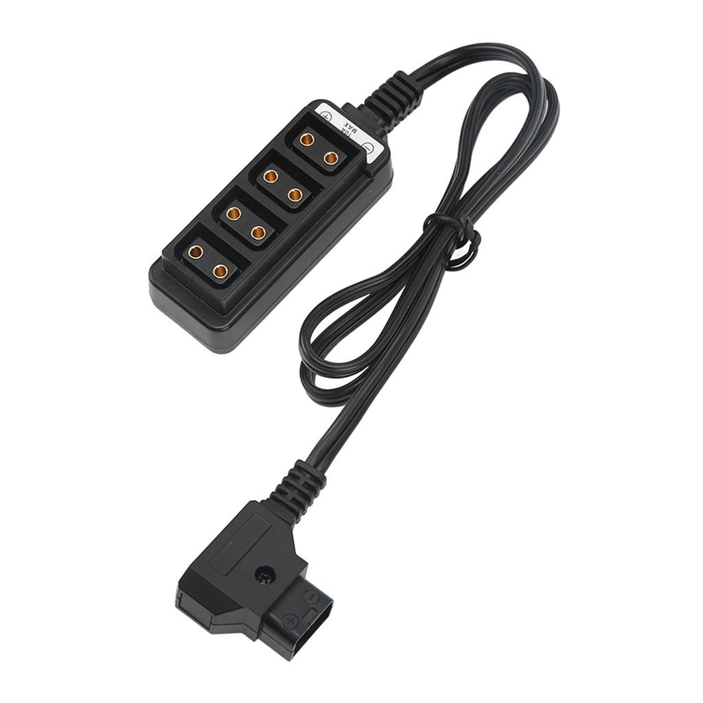 Camera Battery D Tap Male to 4 Female Splitter Power Cable Adapter 60cm Long for Matsushita Anton Port Batteries