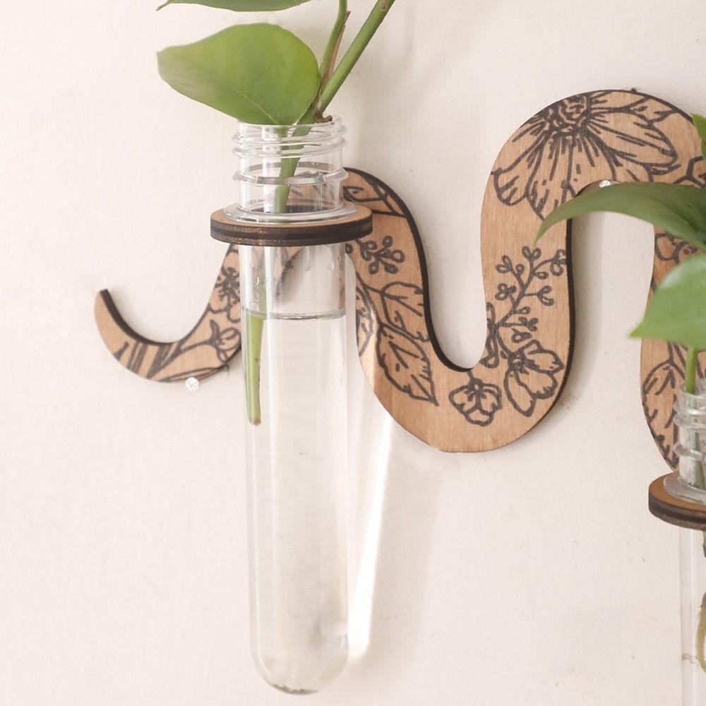 Uniqe Snake Wall Planters With Pipes Wall Hanging Holder Simple Wooden Plant Pot  Balcony