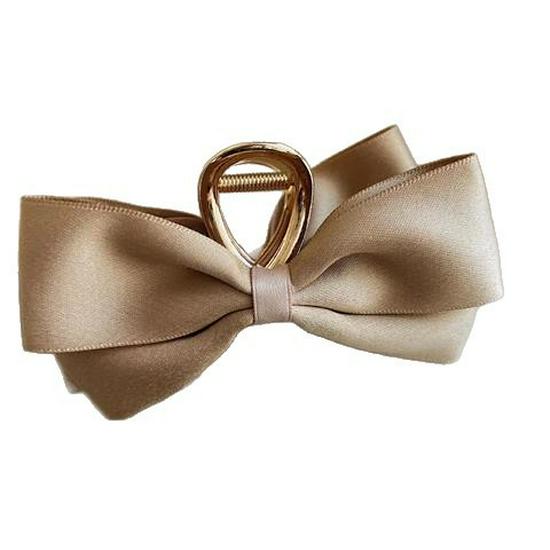 Women's High-End Black Satin Bow Hair Claw Clip