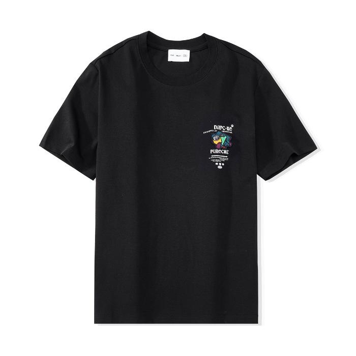 New Cartoon Printed Short T Simple Skin-friendly Short-sleeved Men's Knitted T-shirt Korean Version