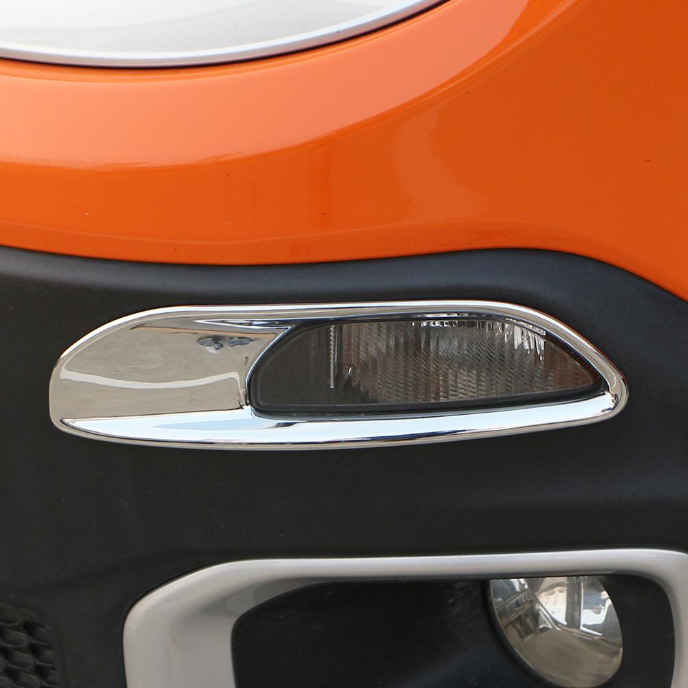 For Jeep Renegade 2015-2017 Car Daytime Lights Running Light Fog Lamp Cover Front Bumper Lights ABS Chrome Accessories