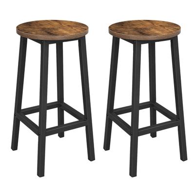 Dark Brown Bar Stool Set of 2 Pcs 32x32x65 And Grip