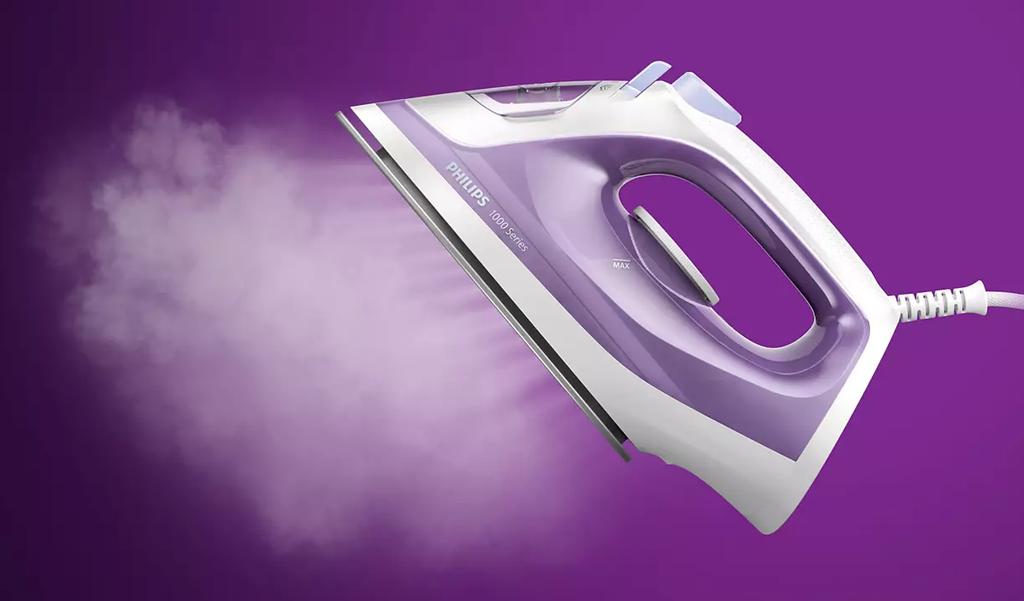 Philips | DST1020/30 | Steam iron | 1800 W | Water tank capacity 250 ml | Continuous steam 20 g/min | Steam boost 90 g/min | Purple