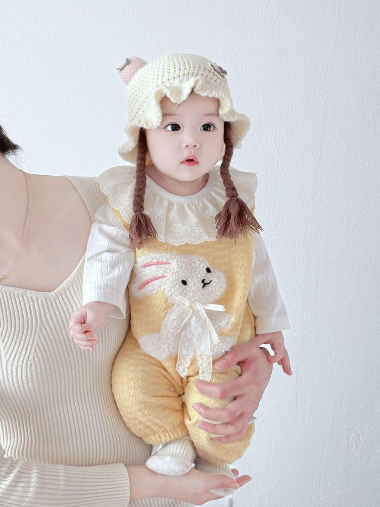 Handmade Baby Romper Set: Cute Embroidered Overalls for Girls & Boys