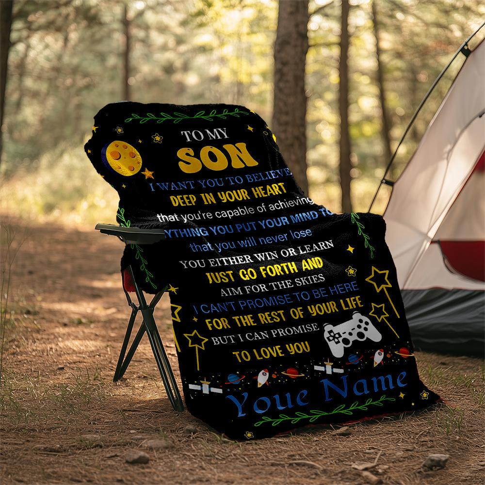 Believe In Yourself Aim High Customizable Outdoor Blanket Personalized Name Durable Comfort Throw For Picnics Outdoor Travel And Camping Sofa Office