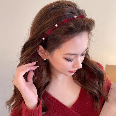 Flocked Butterfly Headband Black Wine Red Hair Hoops Women Holiday Party Styling Tools Headwear Hair Accessoreis Bezel Hair Hoop