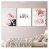 Plant Canvas Painting Botanical Floral Nordic Poster Print Wall Art Picture Modern Home Room Decor Scandinavian Pink Rose Flower
