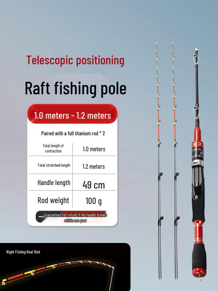 Luminous Telescopic Half-Titanium Bridge Fishing Rod with Soft Tip
