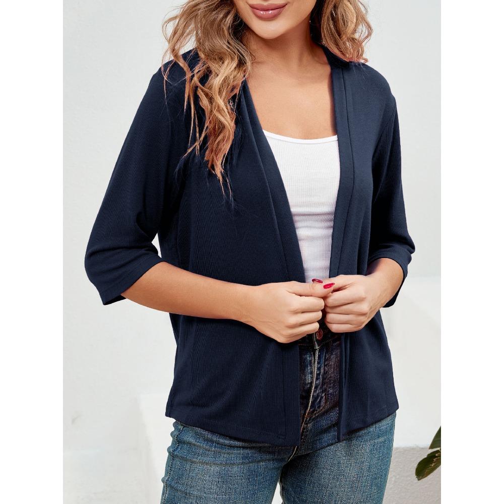 A New Elegant Summer Outerwear Sun-protective Top with Three-quarter Sleeves and A Knitted Cardigan
