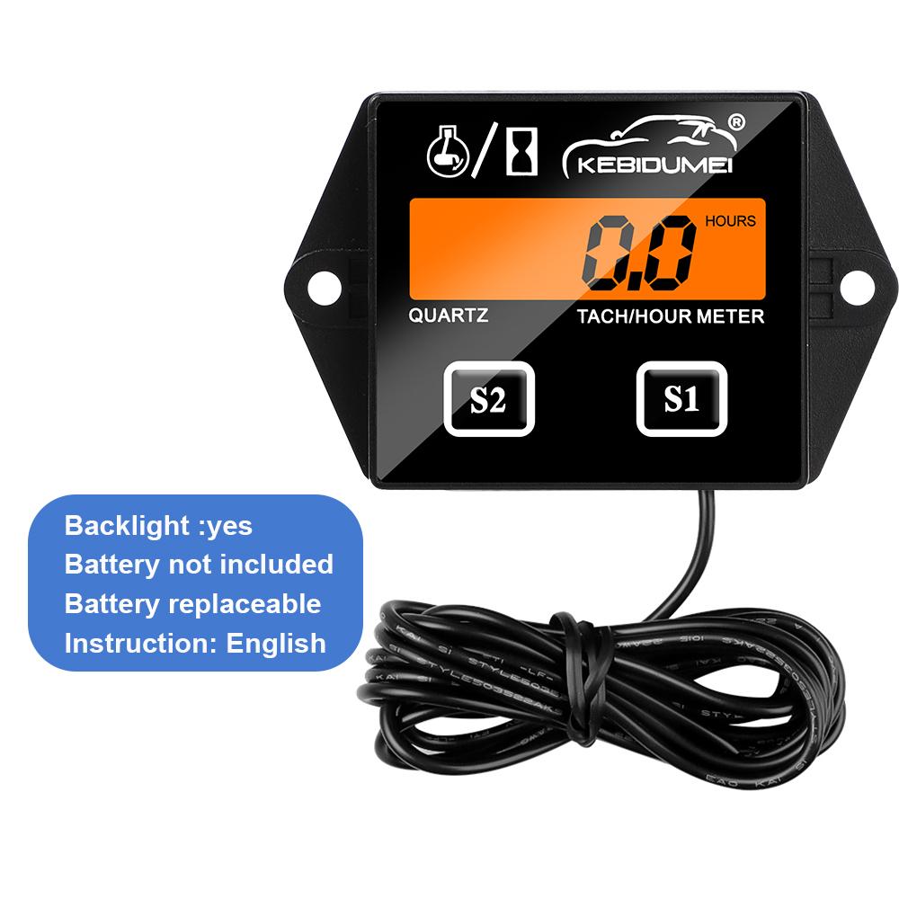 KBT1310 Upgrade Digital Engine Tach Hour Meter Tachometer Gauge Engine RPM Backlight Display For Motorcycle Stroke Engine Boat