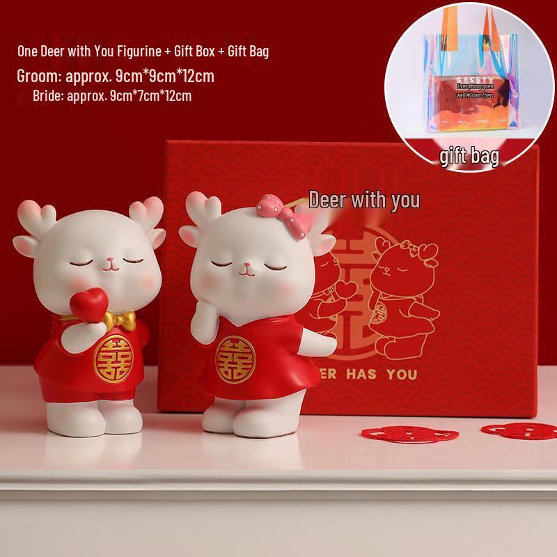 Creative Rabbit Figurine: Festive Newlywed Gift & Decoration for Couples