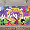 Pretty photo backdrop for a children's birthday party, Simon Super Rabbit and his rabbit friends theme, rainbow party decoration, baby shower877