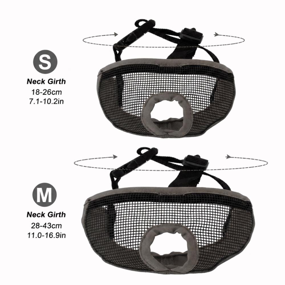 Adjustable Dog Mouth Guard Soft Anti Bite Muzzle Easy Wear Short Snout Dog Muzzle  Bite Prevention S