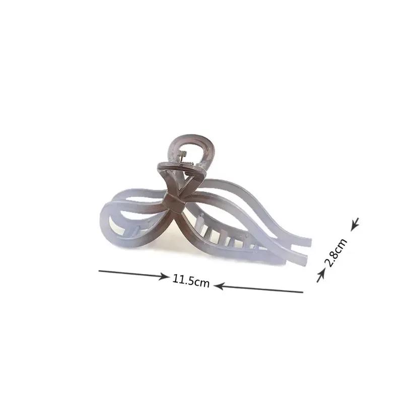 Gradient Temperament Hair Claw for Women Female Shark Clip Sweet Bow Hair Grabber Back Head Hair Clip Korean Styling Accessories
