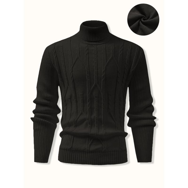 Bottoming Knitted Turtleneck Sweater for Men Autumn Winter Trendy Slim Warm Inner Layered Pullover Top