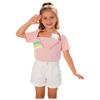 Kids Boys Girls Special Needs Adaptive Clothing Short Sleeve Rainbow Print Chest Port Access Chemo T-shirt with Zippers