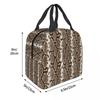 Python Skin, Snake Pattern Insulated Lunch Bag for Women Children Portable Food Boxes Thermal Lunch Box Tote