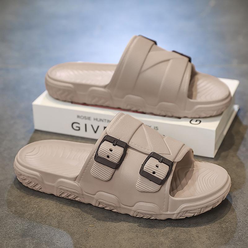 

Летние новые тапочки мужские крутые тапочки для дома, ванной, тапочки-шлепанцы, дышащие, для улицы, пляжные шлепанцы, повседневная обувь для мужчин 45 хаки