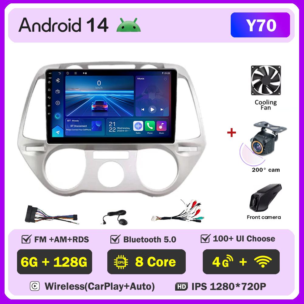 For Hyundai I20 I20 2008 - 2012 Car Radio Player Car Carplay Screen Autoradio Mirror Link Car Intelligent Systems Touch Screen