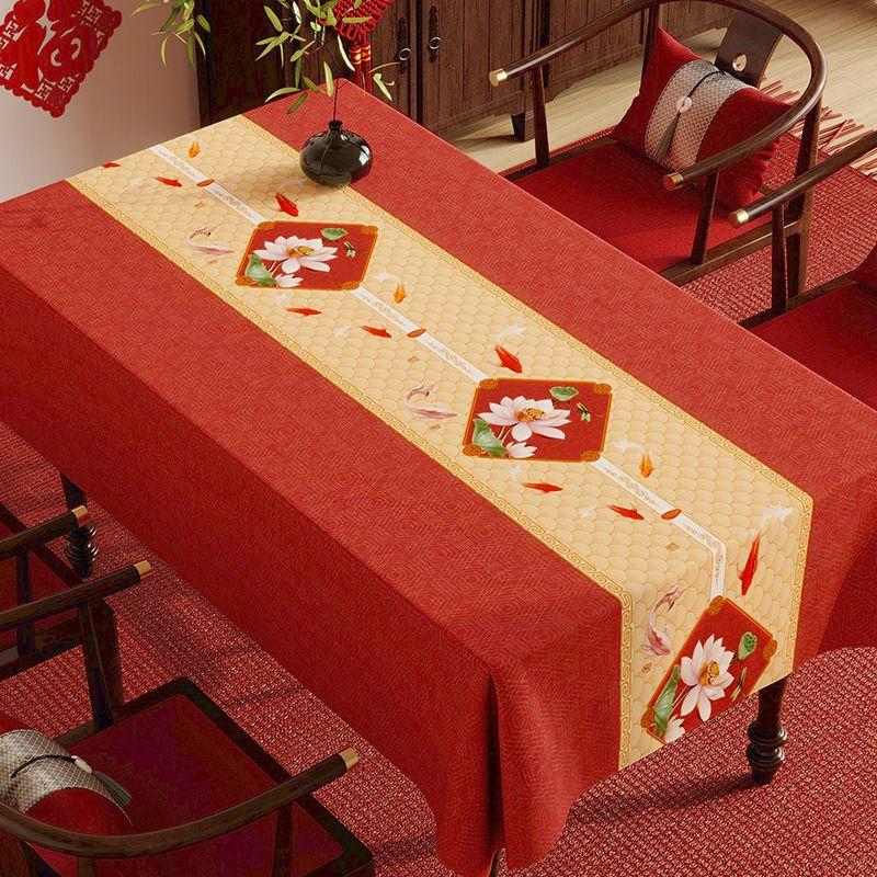 

Fancy Oil-Proof Washable Rectangular PVC Tablecloth [New] Moonlight in the Lotus Pond 90*90cm