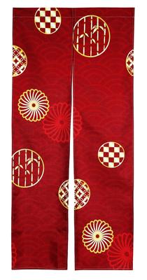 Noren Curtain with Seigaiha Bamboo and 180cm Japanese Tension Room Privacy Screen Next.design (wave) Design, Leaves, Chrysanthemums, Long, Pattern,