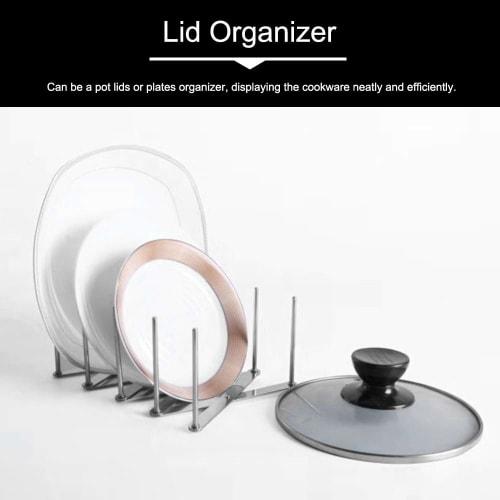 Miao's Studio Miaoinchs Studio Lid Storage, Under-Sink Extendable Pot Lid & Pan Stand, Dish Storage, Dish Drainer, for Dish Racks (1 piece)