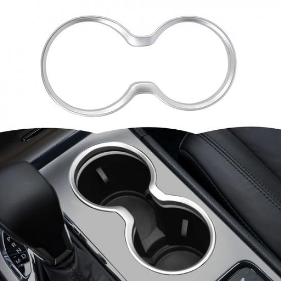 Gear Shift Water Cup Holder Cover Trim For Jeep Grand Cherokee Durango 11+silver