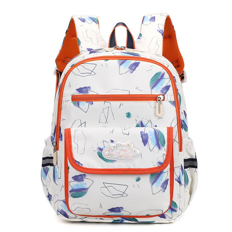 Cute And Fun Durable Nylon School Backpack For Boys And Girls With Comfortable Arm Straps And Cartoon Print
