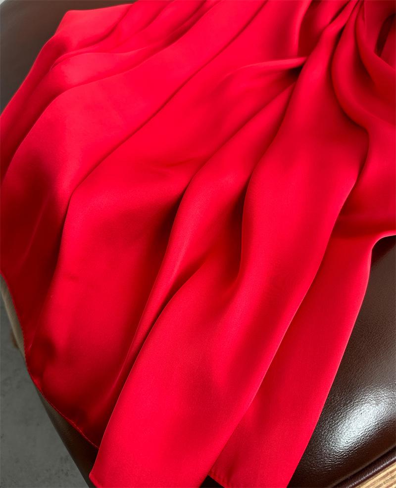 Versatile Silk-Like Scarf: Women's Spring/Summer Plain Gauze Wrap - Headscarf, Beach Towel, or Korean Satin Style