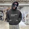ERD Distressed Second Gen Letter Print Hooded Sweatshirt