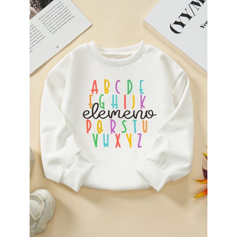 European sizes Kids Round Neck Sweatshirt Creative Graphic Print Cozy Pullover for Casual Outfit Holiday Gift Comfortable Outdoor Sports Top