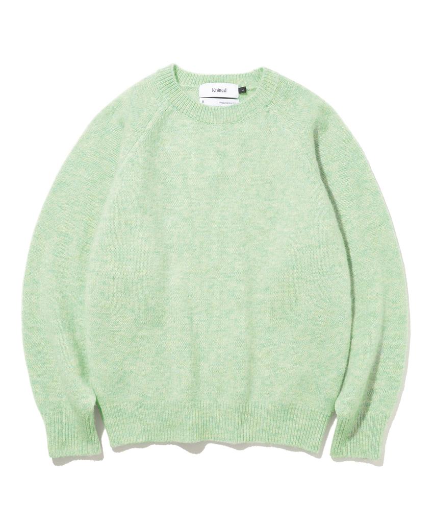 KNITTED Shaggy Dog 100% Wool Round Knit Mint