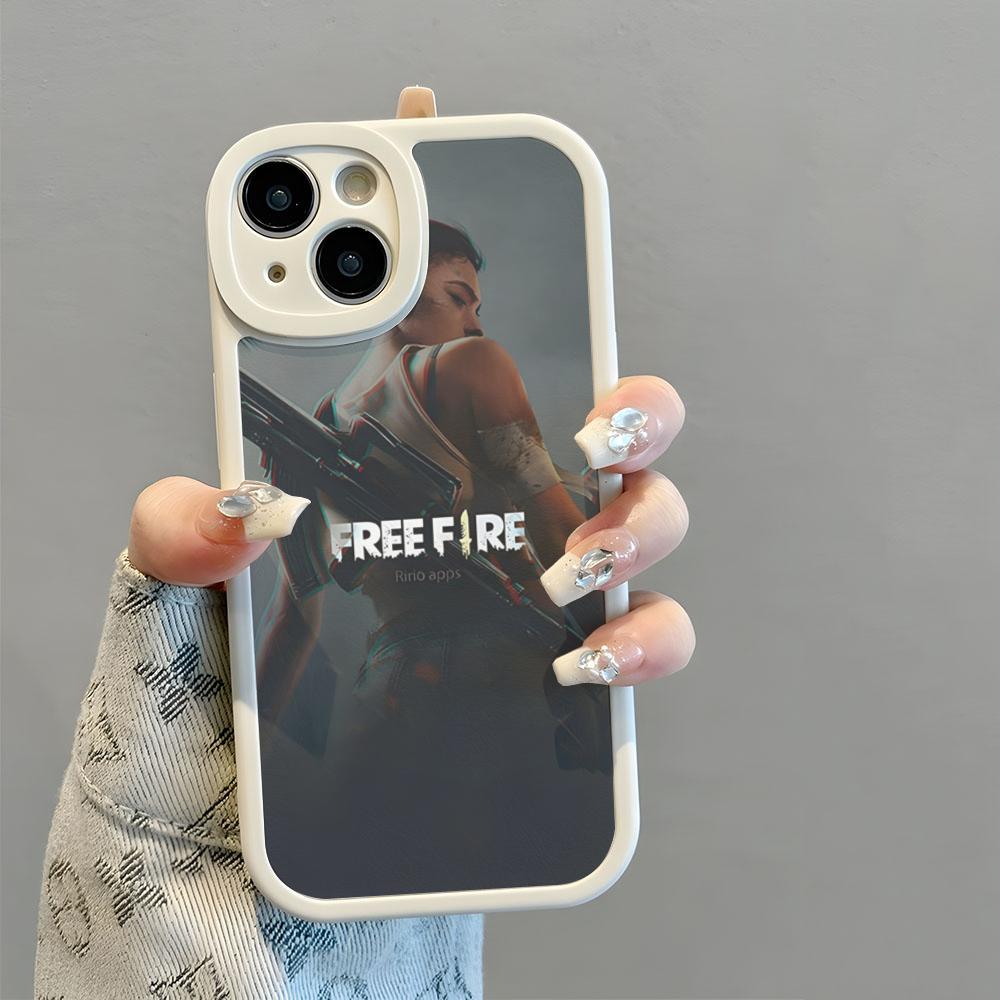 

Free Fire Game Mouse Quiet Pad New 2025 Lambskin Silicone For IPhone 16 15 14 11 12 13 Pro Max Mini X XR XS 8 Plus Funda Coque iPhone14