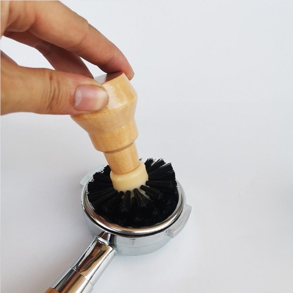 Wooden Handle Coffee Tamper Cleaning Brush Professional Efficient Coffee Machine Brush Protable Residual Powder Sweep