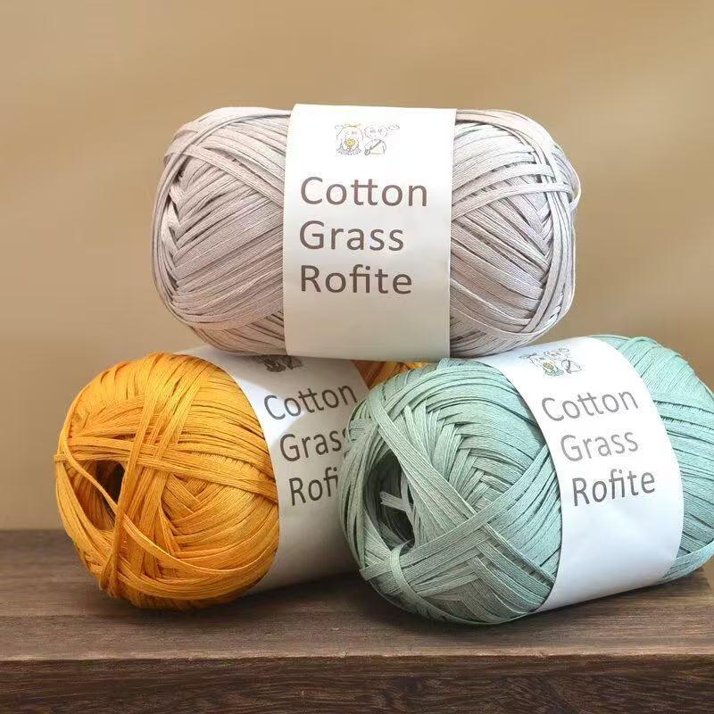 Handmade Cotton and Raffia DIY Yarn Pack for Weaving Bags & Hats